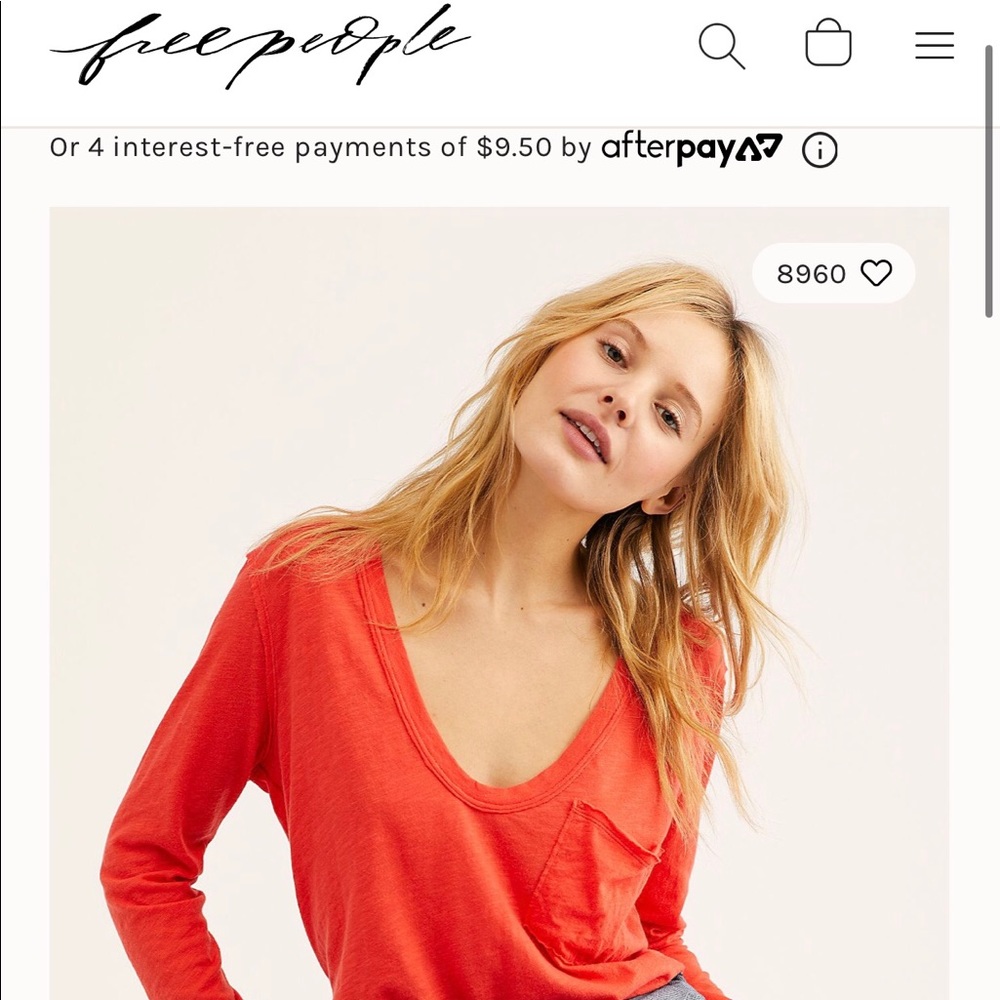 Free People Betty long sleeve tee